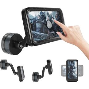 Shower Phone Holder Waterproof, 480° Rotating Twist-Lock Suction Phone Holder for Shower, Anti-Fog & Sensitive Touch Screen Case, Fits Smartphone with Case up to 6.9"