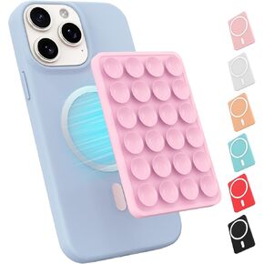 Magnetic Section Phone Mount for Magsafe ، حامل قبضة الهاتف اللزج من Cilicone Octob Cup For IPhone ، صورة شخصية/فيديو قابلة للإزالة اليدوية لـ Tiktok & Instagram المؤثر/الخالق (Baby Pink)