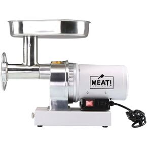 MEAT! .5 HP Dual Meat Grinder with 3 Stuffing Tubes, 2 Stainless Steel Grinding Plates, and a Stainless Steel Stuffing Plate for Making Ground Meat