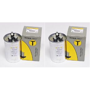 2 Pack Titan Pro TRCFD405 40 + 5 MFD HVAC Round Dual Motor Run Capacitor. 40/5 MFD/UF 440/370 Volts for Central AIR CONDITIONERS A/C Packard