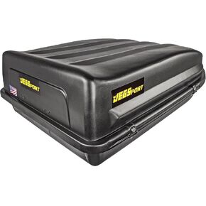 JEGS Rooftop Cargo Carrier for Car Storage - Large Roof Rack Cargo Carrier - Heavy Duty Weatherproof Storage - Made in USA - 18 Cubic Ft - 110 Lb Capacity - Aero Hard Shell Cargo Carrier