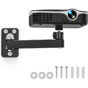 Projector Stand, Wall and Mini Ceiling Mount with 1/4-Inch Thread, 360-degree Rotation, Adjustable Tilt & Swivel, Foldable, Easy Setup Compatible with Most Projectors for Home, Office