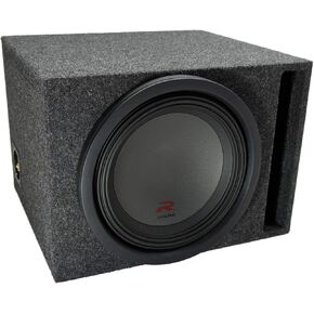 American Sound Connection Alpine Bundle Compatible with Universal Vehicles R-W12D4 Single 12" Loaded Sub Box Enclosure