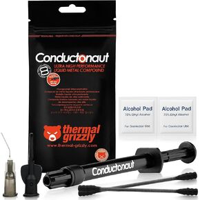 Thermal Grizzly Liquid Metal Thermal Paste Conductonaut 1 Gram - Made in Germany Liquid Metal for PS5, CPU, GPU, Xbox, Game Consoles Best for Overclocking Premium Materials