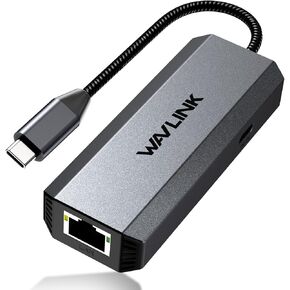 WAVLINK USB C to Ethernet Adapter 2.5 Gbps, USB to 2.5G Ethernet Adapter with 95W Power for Laptop, USB-C to RJ45 Network Converter (Thunderbolt 4/3 Compatible) for Windows, Mac OS, iPad OS and More