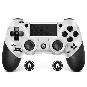 AceGamer Wireless Controller for PS4, Custom Design V2 Gamepad Joystick for PS4 with Non-Slip Grip of Both Sides and 3.5mm Audio Jack! Thumb Caps Included! (Shuriken)