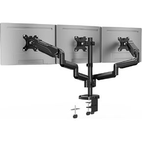 Triple Monitor Desk Mount for Computer Screens up to 32", Holds up to 19.8 lbs Each, 3 Monitor Arm with Gas Spring, Heavy Duty Stand Vesa Mount 75x75, 100x100