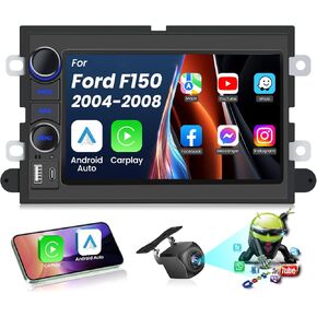 راديو سيارة لـ Ford F-150 2004-2008: 4+32g (صوت عالي الدقة) وحدة الرأس البديلة-Android 5G WiFi Wireless Carplay Android Auto-مع التنقل في GPS