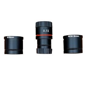 عدسة تخفيض كاميرا المجهر ، عدسة العدسة 0.5x C-Mount مع حلقات محول 30.5 ملم و 30.5 مم