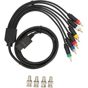 RGB RGBS CORBOSE COLL - مرونة عالية ، كابل AV مستقر مع 4 رؤوس BNC لـ NGC ، N64 ، SFC ، SNES Console Accessories