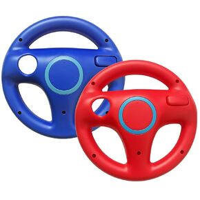 Jadebones 2 Pack Racing Teenering Wheel for Wii و Wii U جهاز التحكم عن بعد (Red+Blue)