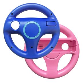 AREME 2 Pack Racing Teedering Wheel لـ Wii و Wii U جهاز التحكم عن بُعد (Pink+Blue)