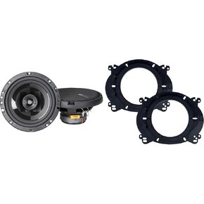 Memphis Audio PRX60S Power Reference Series 6.5" 2-Ohm Oversized Shallow 2-Way Speakers with Swivel Tweeters with OEMBKT60 Vehicle Specific 6 1/2"" Speaker Adaptors