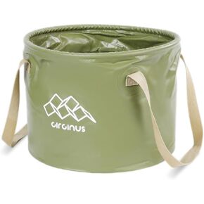 Collapsible Water Bucket 5.28 gallons (20 liters) Portable wash Basin for Camping Fishing Travel Outdoor Gardening car Washing (Green)