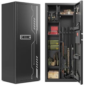 KAER 8-12 Gun Safe Multi-function Gun Safe for Rifles and Pistols Gun Cabinet Large Gun Safes for Home Rifles and Shotguns Electronic Gun Cabinet with Removable Shelf and Rifle Rack