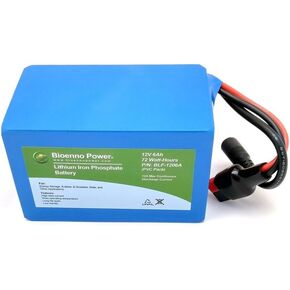 Bioenno Power 12V, 6Ah LFP LiFePO4 Lithium Iron Phosphate Battery (PVC, BLF-1206A)