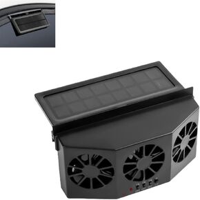 Solar Powered Car Window Exhaust Fan | 3 Fan Car Solar Power Air Vent Radiator | Car Air Purifier For Vehicle Ventilation (black)