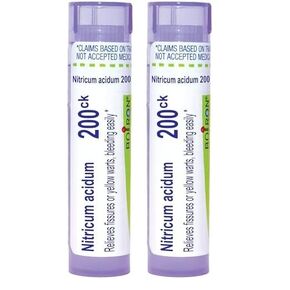 Boiron Nitricum Acidum 200Ck Md 80 Pellets for fissures or Yellow Warts, Bleeding Easily