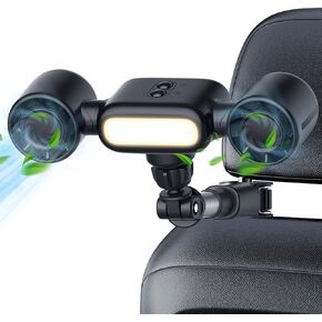 foryou Car Fans Seat Cooling Fan Portable Fans for Car Backseat for Kids 3 Wind Speeds with Night Light(05)