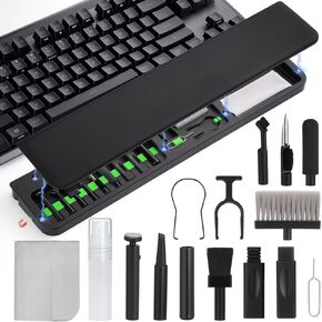 XANGNIER Keyboard Wrist Rest with Cleaner Kit,Typing Pain Relief,Deep Cleaning for Airpod/iPhone/iPad/MacBook,Computer,PC,Cell Phone,Charging Port,Earbuds,Camera Lens,Gaming Laptop Desk Accessories
