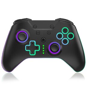 BUERTT Xbox One Controller,Xbox Controller Wireless for Xbox One, Xbox Series X/S,2.4GHz RGB LED Light Wireless Xbox Controller With 3.5mm Headphone Jack,Black