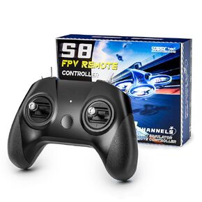 FLYDrone S8 Flight Simulator Remote Control, 8-Channel Metal Joystick, Supports for Uncrashed/Liftoff/TRYP FPV/Flight Simulator Software, Gift for Kids & New Pilots - Mode 2 (Black)
