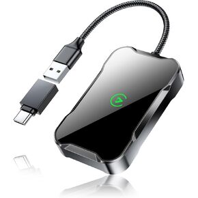 2025 CAR PLAY ADAPTER WIRELESS - 5.8GHz WiFi -Connection Sechless No Tarency Mini USB يحول السيارات السلكية بعد عام 2016 لـ iPhone Android Auto