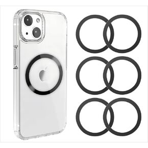 Jeluse 6 Pack Universal Metal Rings متوافقة مع ملصق Magsafe/iPhone/Samsung/Android جميع الهواتف المحمولة ، الحلقة المغناطيسية لحالات الهاتف والشحن اللاسلكي