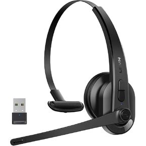 LEVN Wireless Headset with Mic for Work, Bluetooth 5.3 Headset with Microphone (AI Noise Cancelling), Wireless Headphones with Mic & Mute Button for Work from Home/PC/Call Center/Computer/Laptop/Teams