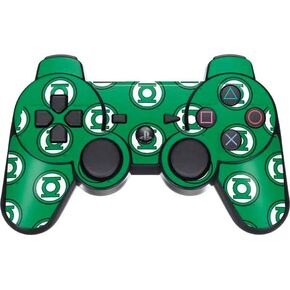 Skinit Decal Gaming Skin Compatible with PS3 Dual Shock Wireless Controller - Officially Licensed Warner Bros Green Lantern Logo Pattern Design