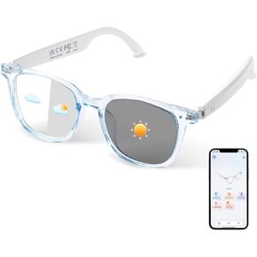 AI Smart Glasses for Men & Women, AI-Powered By Live Recording/Simultaneous Interpretation/Real-Time Translation, Noise Reduction, Translation Glasses with Photochromic Lenses, Support 110+ Languages