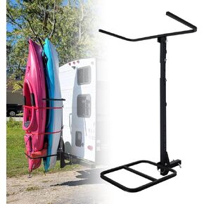 RV Hitch Mount Kayak Rack Fits up to 12' Kayaks Vertical Standing Kayak Carrier 2'' Hitch Receiver 150LBS for RV Truck SUV