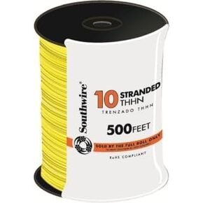 10 AWG thhn Strand Wire Yellow - 500 ft.