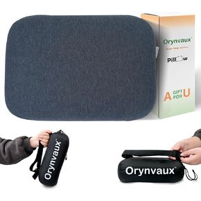 Memory Foam Camping Pillow, Portable Travel Pillow with Breathable Detachable Pillowcase, Compact & Lightweight for Camping, Hiking, Backpacking, Airplane Travel, Includes Storage Bag