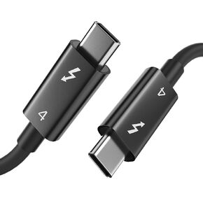 كبل معتمد من Thunderbolt 4 ، 3.3 قدمًا USB C إلى USB C Cable 240W شحن سريع ، بيانات 40 جيجابت في الثانية ، مخرجات فيديو مزدوجة 8K/4K ، لجهاز iPhone 16 MacBook Pro Air iPad المحمول والمزيد