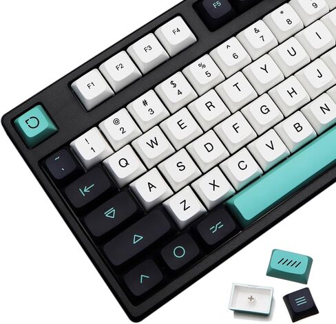 MOLGRIA Light Cyan Keycaps 129 مجموعة للوحة المفاتيح الميكانيكية، أغطية مفاتيح ملف تعريف PBT XDA مخصصة مع خط ياباني للوحة المفاتيح Gateron Kailh Cherry MX Switch 104/84/74/68/64/61 ANSI/ISO in Saudi Arabia