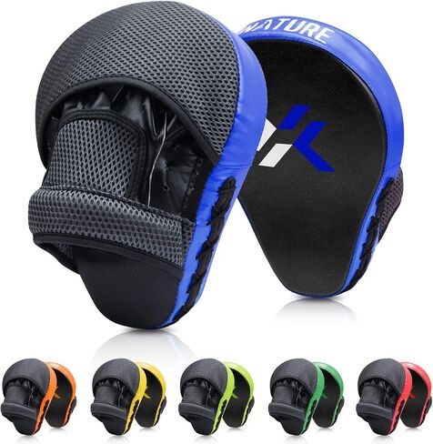 Xnature Essential Curved Boxing MMA Punching Mitts Boxing Pads w/Gift Box Hook & Jab Pads MMA Target Focus Punching Mitts Thai Strike Kick Shield in Saudi Arabia