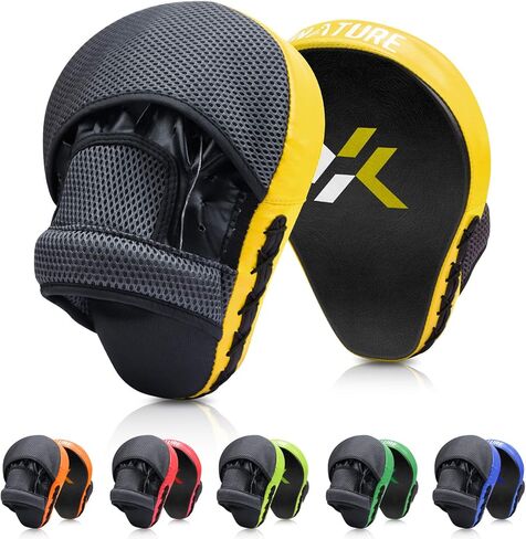Xnature Essential Curved Boxing MMA Punching Mitts Boxing Pads w/Gift Box Hook & Jab Pads MMA Target Focus Punching Mitts Thai Strike Kick Shield in Saudi Arabia