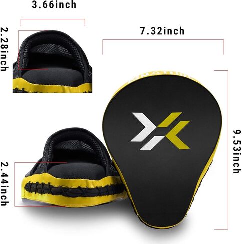 Xnature Essential Curved Boxing MMA Punching Mitts Boxing Pads w/Gift Box Hook & Jab Pads MMA Target Focus Punching Mitts Thai Strike Kick Shield in Saudi Arabia