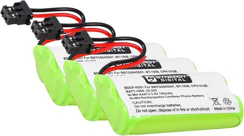 Synergy Digital Cordless Phone Batteries, Compatible with Uniden BBTG0645001, BBTG0734001, BT-1019, BT-1021, BT-1008, BT-1016 Cordless Phone Batteries (Ni-MH, 2.4V, 750 mAh), Set of 2 in Saudi Arabia