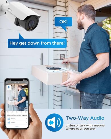 4COVR 4K PoE Wired Security Camera System, 2-Way Audio, Smart Color Night Vision, 4X 5MP Bullet IP Cameras, IP67 Weatherproof, Person/Vehicle Detection, 8CH NVR 2TB HDD, 24/7 Recording, LY37YX5M0804-1 in Kuwait