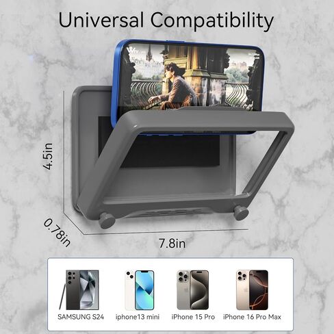 Shower Phone Holder Waterproof - 360 Rotatble Adjustable Shower iPhone Case Holder, Enhanced Touch Sensitivity & Stability, Bathroom Wall Phone Mount Stand Anti Fog Case, Washroom Accessories in Saudi Arabia