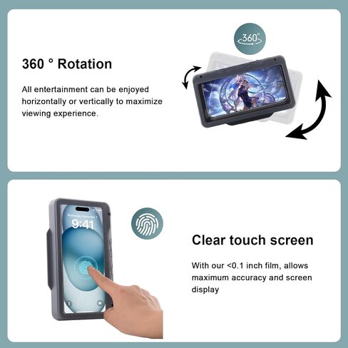 Shower Phone Holder Waterproof - 360 Rotatble Adjustable Shower iPhone Case Holder, Enhanced Touch Sensitivity & Stability, Bathroom Wall Phone Mount Stand Anti Fog Case, Washroom Accessories in Saudi Arabia