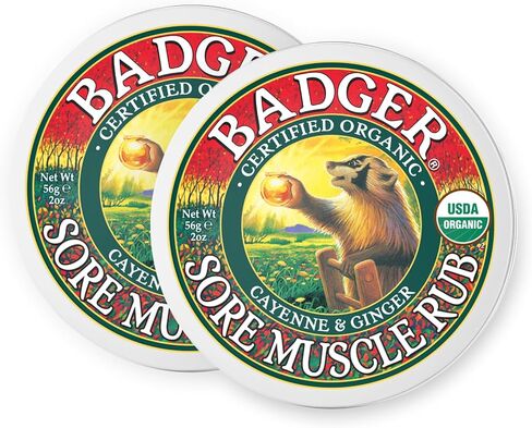 Badger - Sore Muscle Rub, Cayenne Pepper and Ginger, Organic Sore Muscle Rub, Warming Balm, Muscle Relief Balm, Warming Muscle Rub, Sore Muscle Balm, 0.75 oz in Saudi Arabia