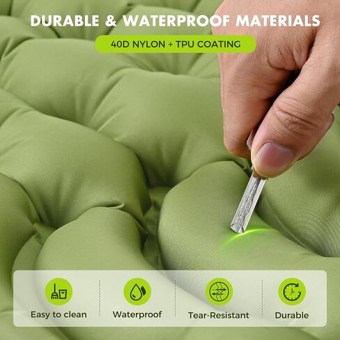 Camping Sleeping Pad,Double Sleeping Pad for Camping-Self Inflating 4" Extra-Thick for 2 Person with Pillow Built-in Foot Pump Inflatable Sleeping Mat for Backpacking,Hiking,Traveling,Tent in Saudi Arabia