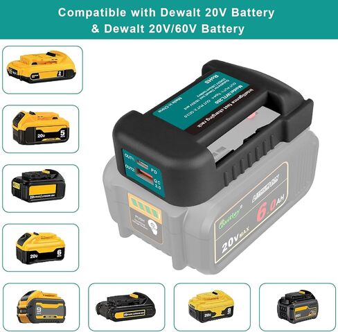 ZLWAWAOL 2 Pack USB Charger Adapter Compatible with Makita 18V Battery 2 USB Holder with Type-C Fast Charging in Saudi Arabia
