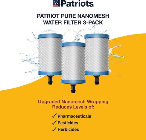 Patriot Pure Nanomesh™ Water Filter 3-Pack For 200+ Contaminants, Good for up to 800 gallons in Saudi Arabia