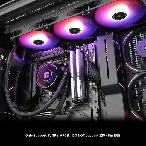 Thermalright Frozen Notte 360 ​​Black ARGB Water Cooling CPU Cooler، مواصفات مبرد وحدة المعالجة المركزية 360 أسود، مراوح PWM 3 × 120 مم، محامل S-FDB V2، مناسبة لـ AMD/AM4/AM5، Intel 1700/1150/1151/1200/2011 in Kuwait