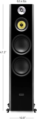 Fluance Signature HiFi 3-Way Floorstanding Tower Speakers with Dual 8" Woofers for 2-Channel Stereo Listening or Home Theater System - Black Ash/Pair (HFF) in Saudi Arabia