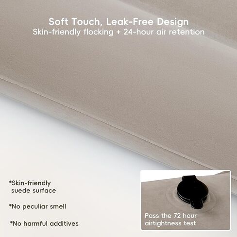 WEY&FLY Inflatable Wedge Pillow for Traveling – Lightweight Sleeping Support, Portable Camping Travel Wedge for Bed or Back, Fast Valve Inflation, 24.8" x 23.6" x 7.1" (Cloud Gray) in Kuwait